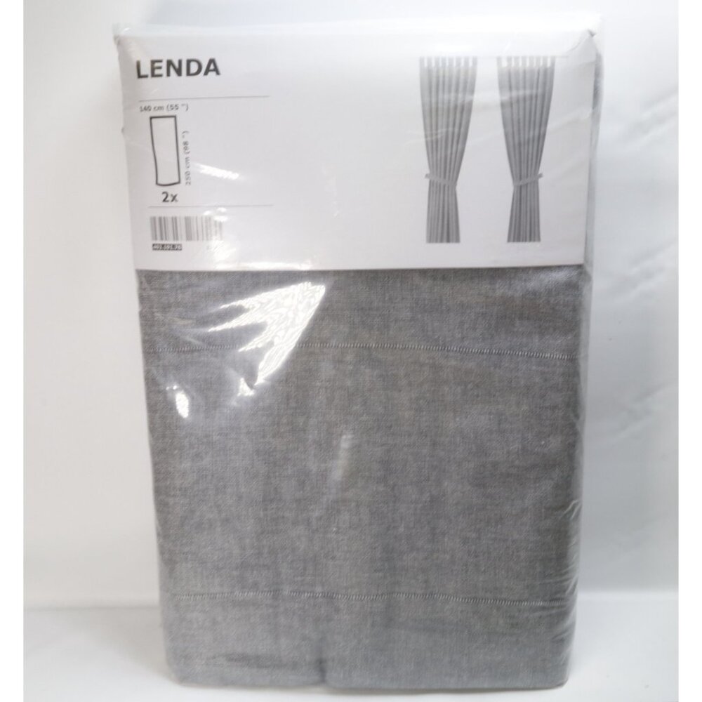Ikea LENDA Gray Curtains 55"‎ x 98" Room Darkening 1 pair  NEW Heavy